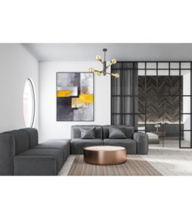 Velum Multi Arm Semi Flush Ceiling Lamp Black Gold 6x E27-2