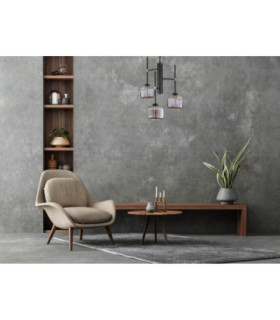 Aluma Multi Arm Semi Flush Ceiling Lamp Black Smoky Glass Shade 3x E27-2