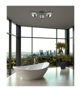 Apeks Multi Arm Semi Flush Ceiling Lamp Black Smoky Glass Shade 3x E27-2