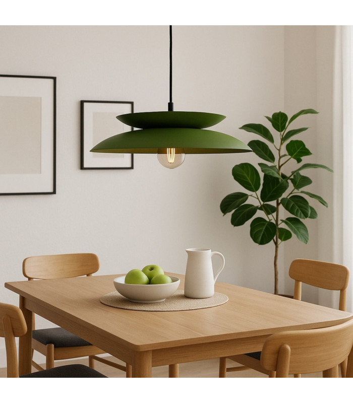 Ferro Dome Pendant Ceiling Light Green 1x E27-2