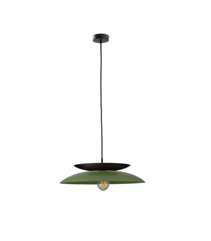 Ferro Dome Pendant Ceiling Light Green Black 1x E27-1