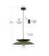 Ferro Dome Pendant Ceiling Light Green Black 1x E27-3