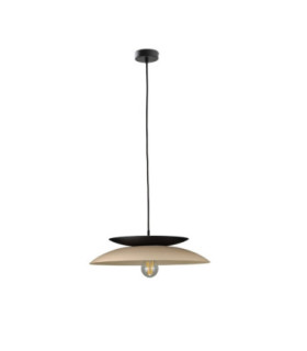 Ferro Dome Pendant Ceiling Light Beige  Black 1x E27-1