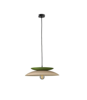 Ferro Dome Pendant Ceiling Light Beige Green 1x E27-1
