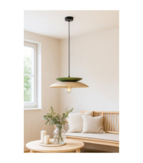 Ferro Dome Pendant Ceiling Light Beige Green 1x E27-2