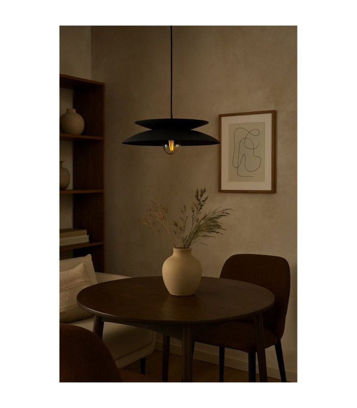 Ferro Dome Pendant Ceiling Light Black 1x E27-2