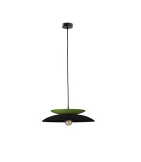 Ferro Dome Pendant Ceiling Light Black Green 1x E27-1