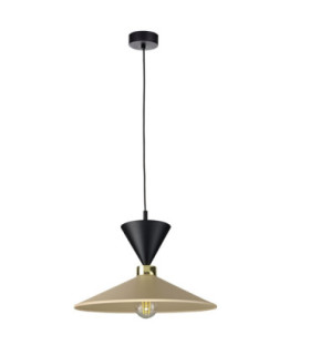 Amaris Dome Pendant Ceiling Light Black Beige 1x E27-1