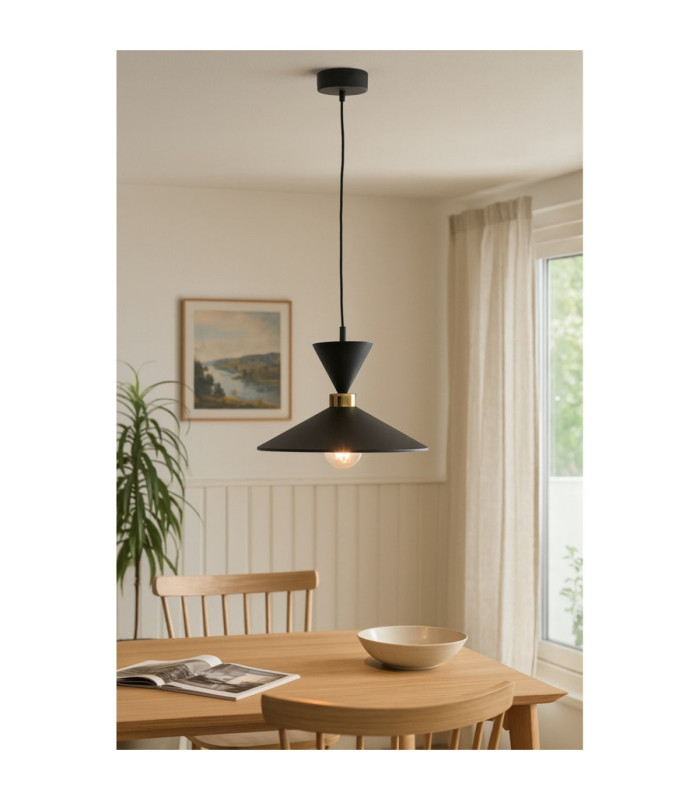 Amaris Dome Pendant Ceiling Light Black 1x E27-2