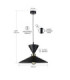 Amaris Dome Pendant Ceiling Light Black 1x E27-3