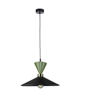 Amaris Dome Pendant Ceiling Light Black Green 1x E27-1