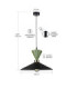 Amaris Dome Pendant Ceiling Light Black Green 1x E27-3