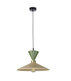 Amaris Dome Pendant Ceiling Light Green Beige 1x E27-1