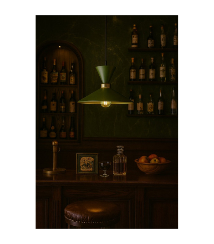Amaris Dome Pendant Ceiling Light Green 1x E27-2