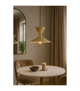 Amaris Dome Pendant Ceiling Light Beige 1x E27-2