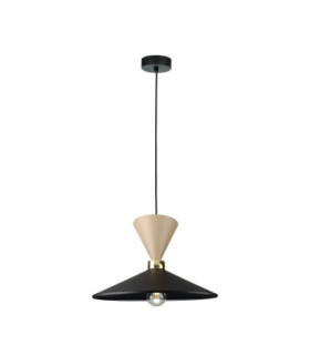 Amaris Dome Pendant Ceiling Light Beige Black 1x E27-1