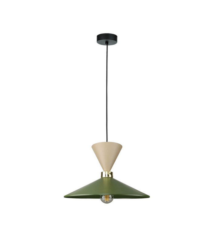 Amaris Dome Pendant Ceiling Light Beige Green 1x E27-1