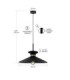 Velutto Dome Pendant Ceiling Light Black 1x E27-3