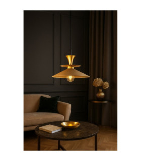 Della Dome Pendant Ceiling Light Gold Beige 1x E27-2