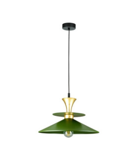 Della Dome Pendant Ceiling Light Gold Green 1x E27-1