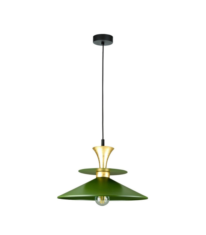 Della Dome Pendant Ceiling Light Gold Green 1x E27-1