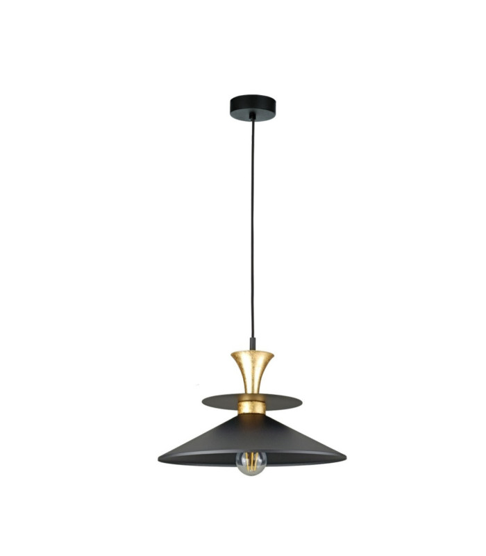 Della Dome Pendant Ceiling Light Gold Black 1x E27-1