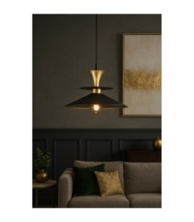 Della Dome Pendant Ceiling Light Gold Black 1x E27-2