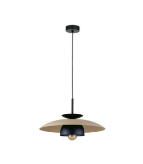 Zenya Dome Pendant Ceiling Light Beige Black 1x E27-1