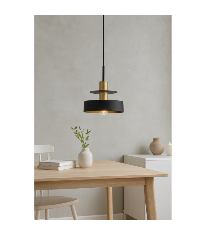 Solea Dome Pendant Ceiling Light Black Gold 1x E27-2
