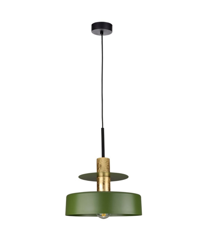 Solea Dome Pendant Ceiling Light Green Gold 1x E27-1