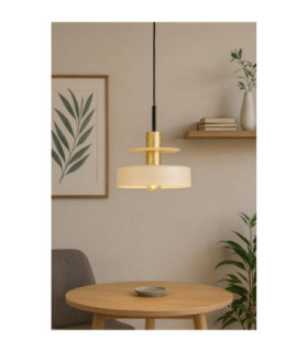 Solea Dome Pendant Ceiling Light Beige Gold 1x E27-2