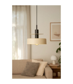 Solea Dome Pendant Ceiling Light Beige Black 1x E27-2