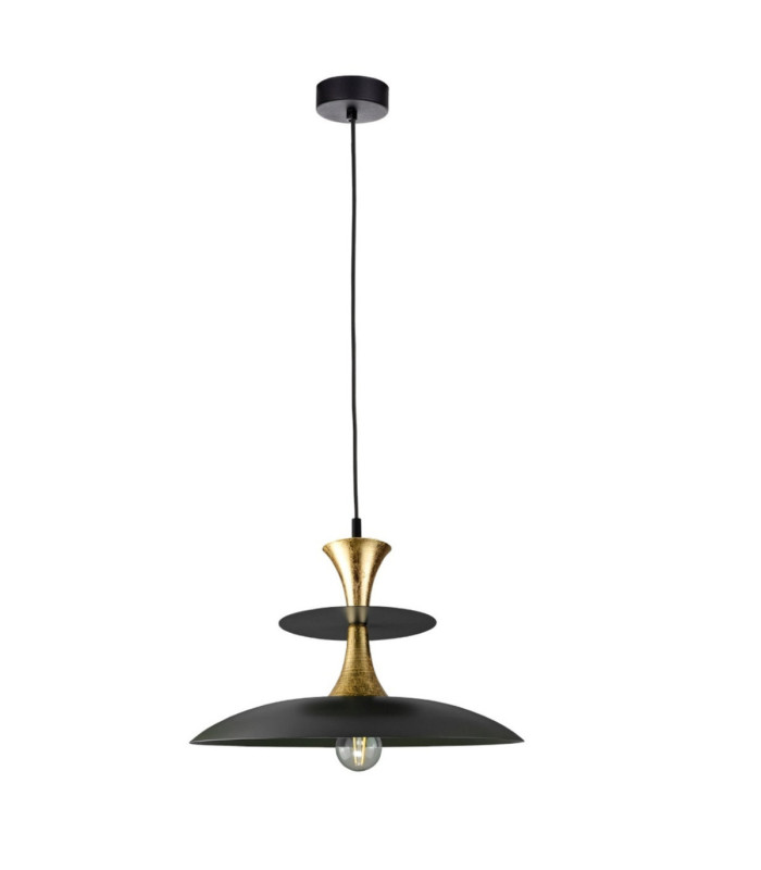 Celesta Dome Pendant Ceiling Light Black Gold 1x E27-1