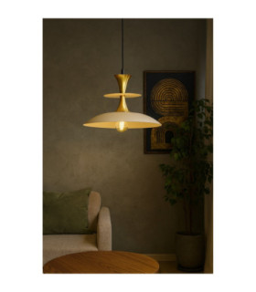 Celesta Dome Pendant Ceiling Light Beige Gold 1x E27-2