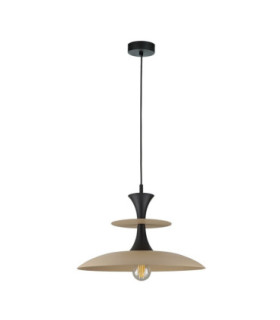 Celesta Dome Pendant Ceiling Light Beige Black 1x E27-1