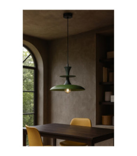 Celesta Dome Pendant Ceiling Light Green Black 1x E27-2