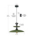 Celesta Dome Pendant Ceiling Light Green Black 1x E27-3