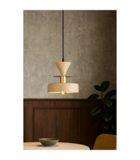 Valia Dome Pendant Ceiling Light Beige 1x E27-2