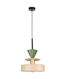 Valia Dome Pendant Ceiling Light Beige Green 1x E27-1