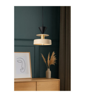 Valia Dome Pendant Ceiling Light Beige Gold Black 1x E27-2