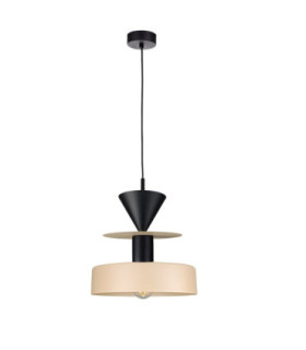 Valia Dome Pendant Ceiling Light Beige Black 1x E27-1