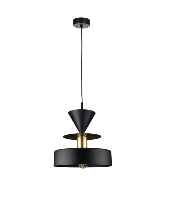 Valia Dome Pendant Ceiling Light Black Gold 1x E27-1
