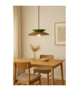 Ferro Dome Pendant Ceiling Light Brown Green 1x E27-2