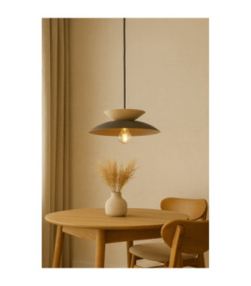 Ferro Dome Pendant Ceiling Light Brown Beige 1x E27-2