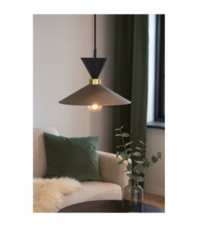 Amaris Dome Pendant Ceiling Light Brown Gold Black 1x E27-2