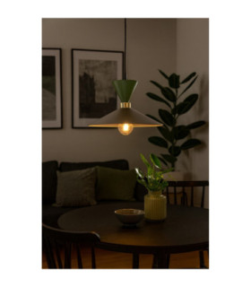 Amaris Dome Pendant Ceiling Light Brown Gold Green 1x E27-2