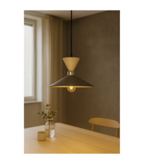 Amaris Dome Pendant Ceiling Light Brown Gold Beige 1x E27-2