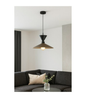 Amaris Dome Pendant Ceiling Light Brown Black 1x E27-2