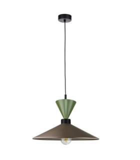 Amaris Dome Pendant Ceiling Light Brown Black Green 1x E27-1