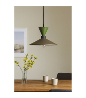 Amaris Dome Pendant Ceiling Light Brown Black Green 1x E27-2